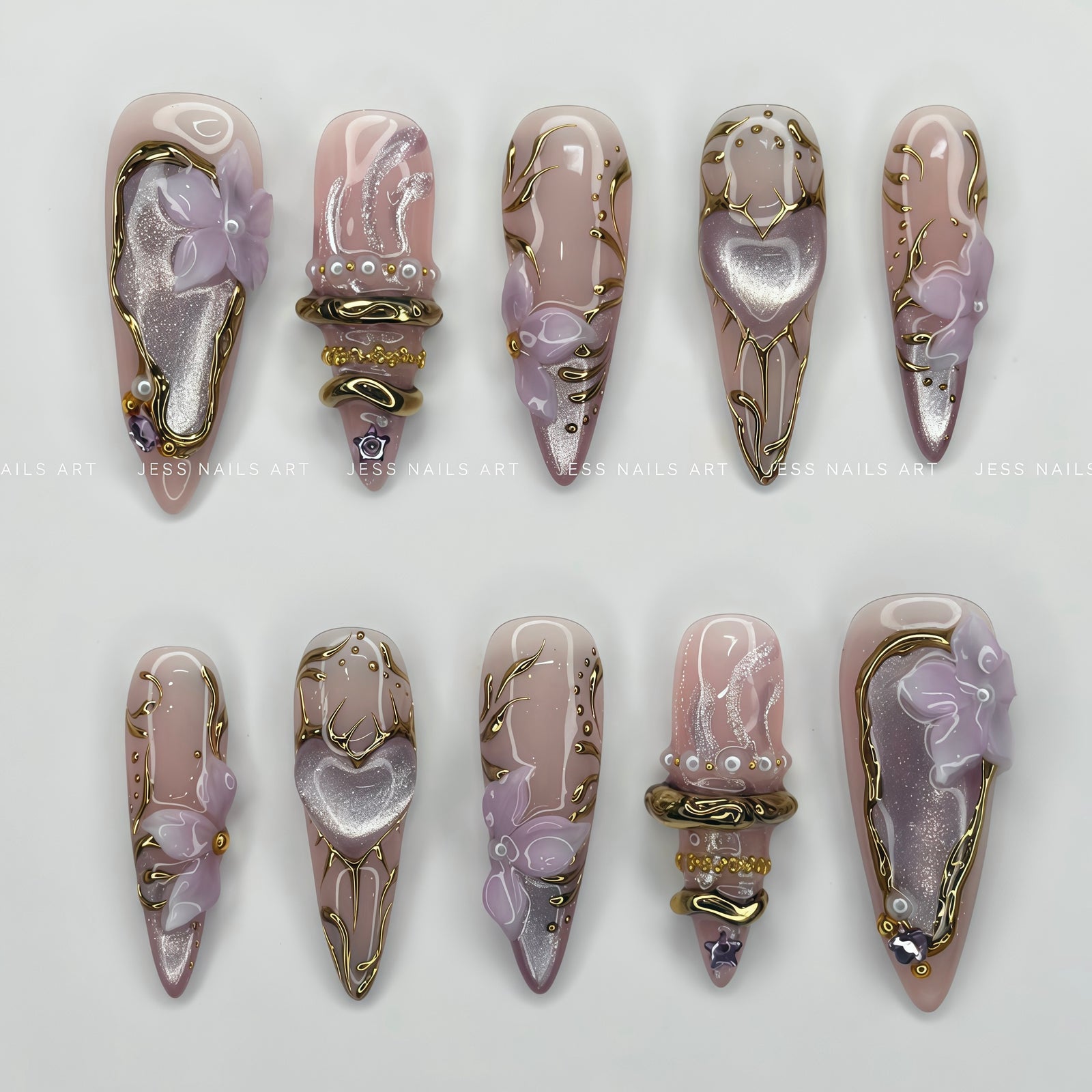 Violet Reverie press-on nails by Jess Nailbox